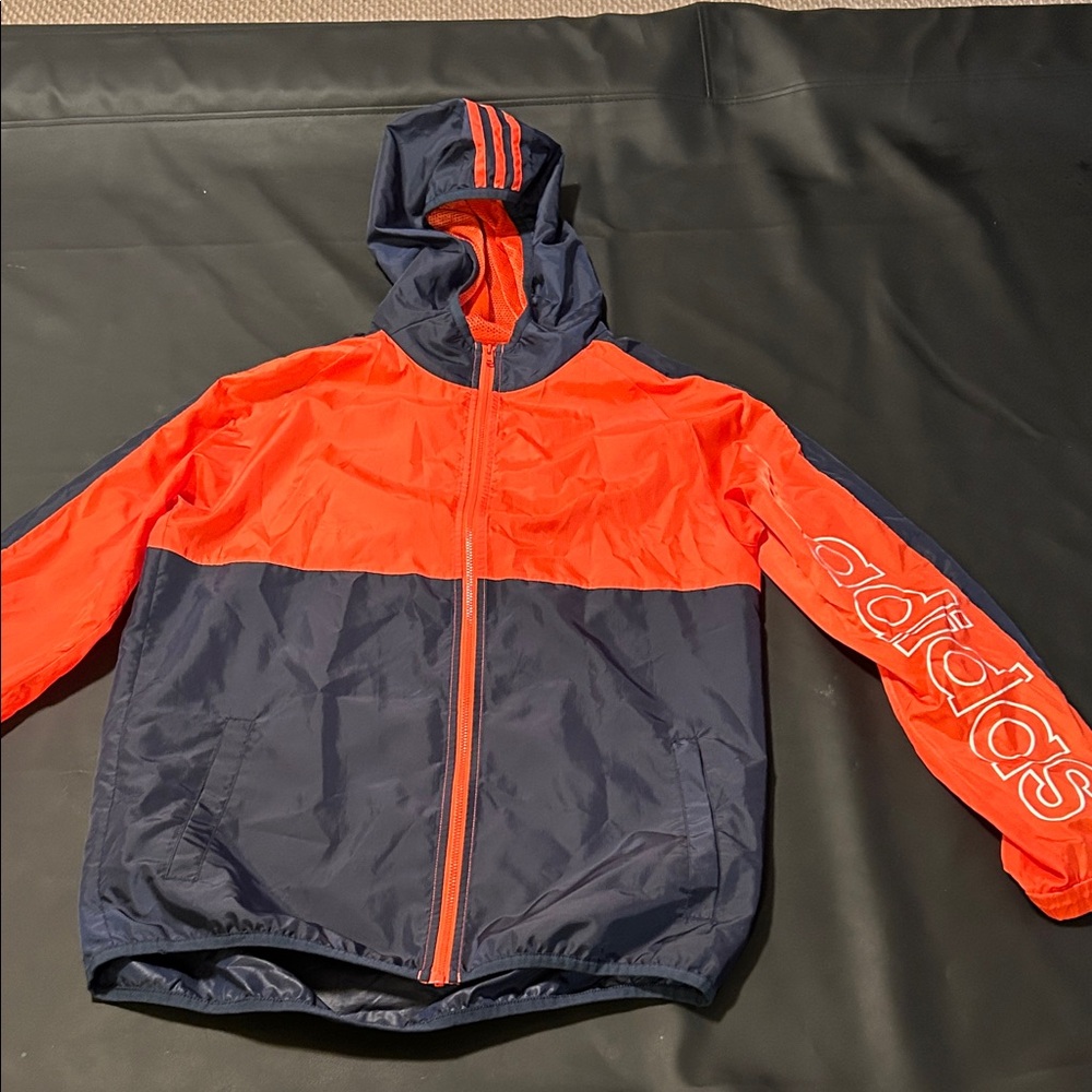 Adidas Kids' Orange and Navy Raincoat